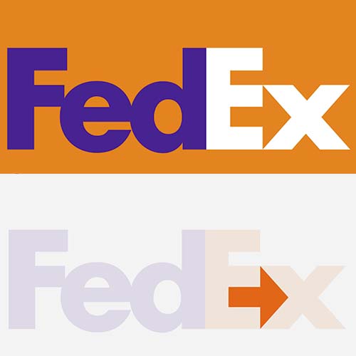 logo Fedex explication flèche
